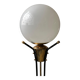 Vintage Italian Brass Floor Lamp in the style of Stilnovo, three legs, opaline