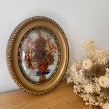 Frame vintage dried flowers