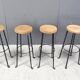 Vintage french wrought iron bar stools, 1960s - set of 4
