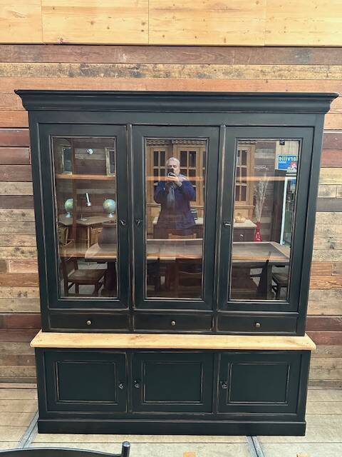 Two-piece cabinet in solid cherry wood