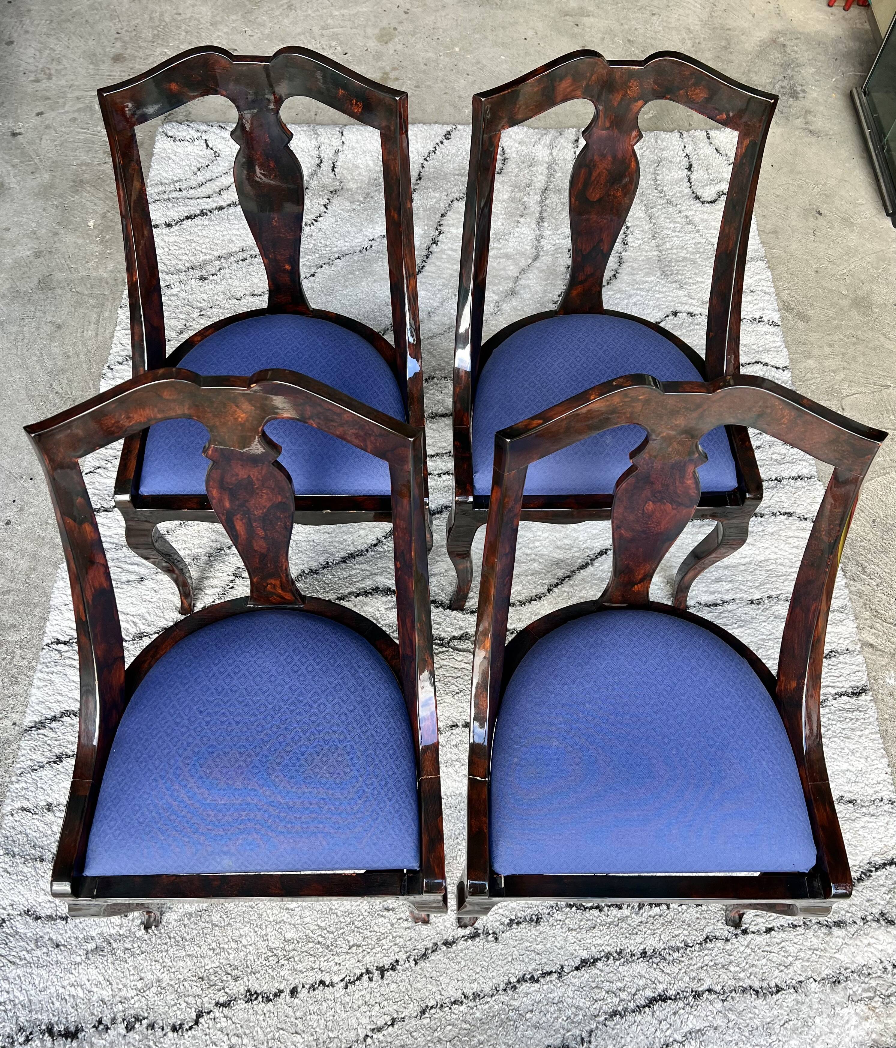 Set of 4 Eric Maville gondola chairs 1980