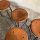 Lot de 7 tabourets tripodes vintage style industriel 1960-80’s