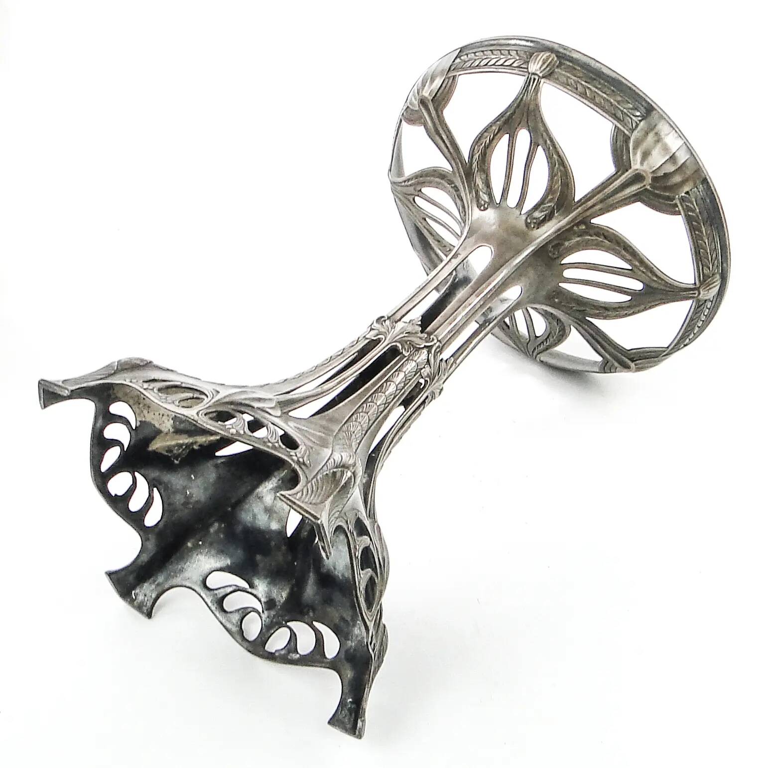 Art Nouveau figural centerpiece, silver-plated pewter, WMF, Germany, early 20th century