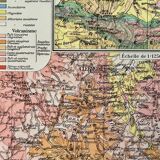 Old map of the geological France of 1945