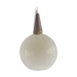 Hanging lamp, Scandinavian of the 1970s, teak and glass