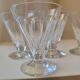 4 old conical liquor glasses cut with 10 flat ribs with faceted sides