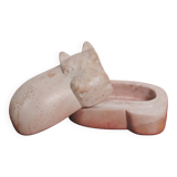 Soapstone hippopotamus box