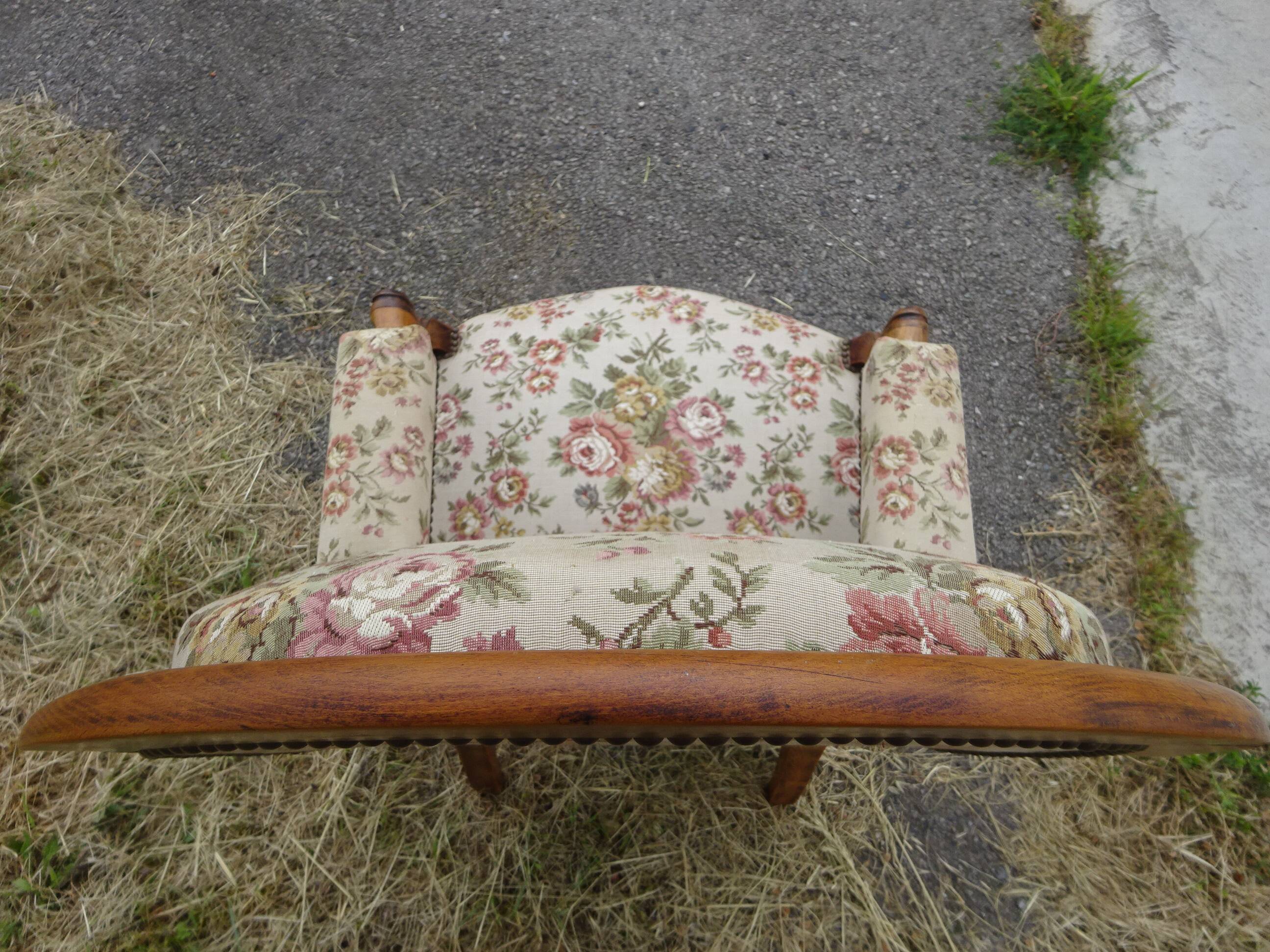 Antique Voltaire armchair with 4-position reclining backrest