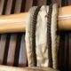 Tapestry wall hanging with sailing boats motif on bamboo rod, Italy 1940s