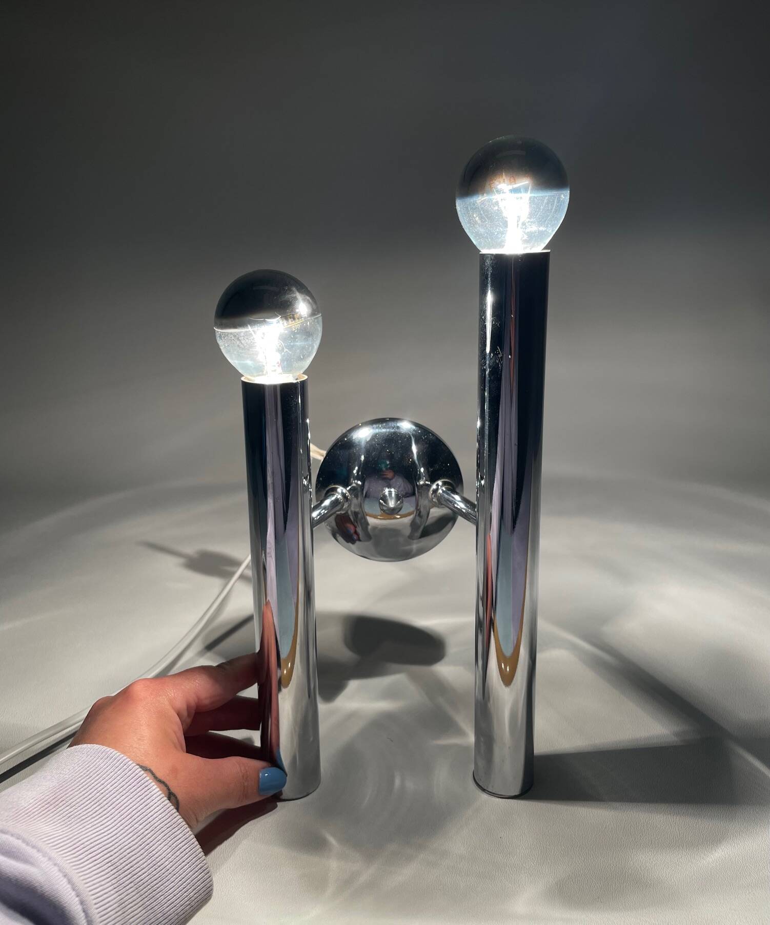 Vintage chrome tube wall lamp