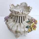 Italian floral vase in Bassano ceramic