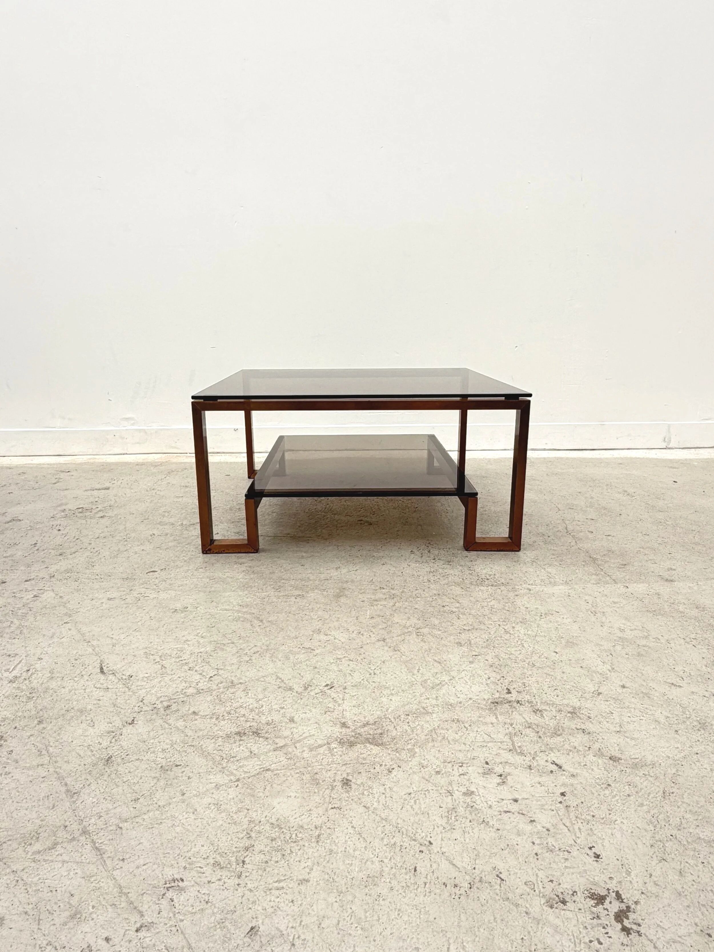Metal and glass coffee table, 1970