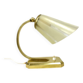 Art Déco/Modernist desk lamp, Germany, 1950s, brass and glass shade