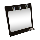 Vintage bathroom mirror with lighting 68x68cm