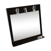 Vintage bathroom mirror with lighting 68x68cm