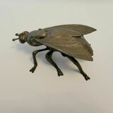 Old brass ashtray in the shape of a fly