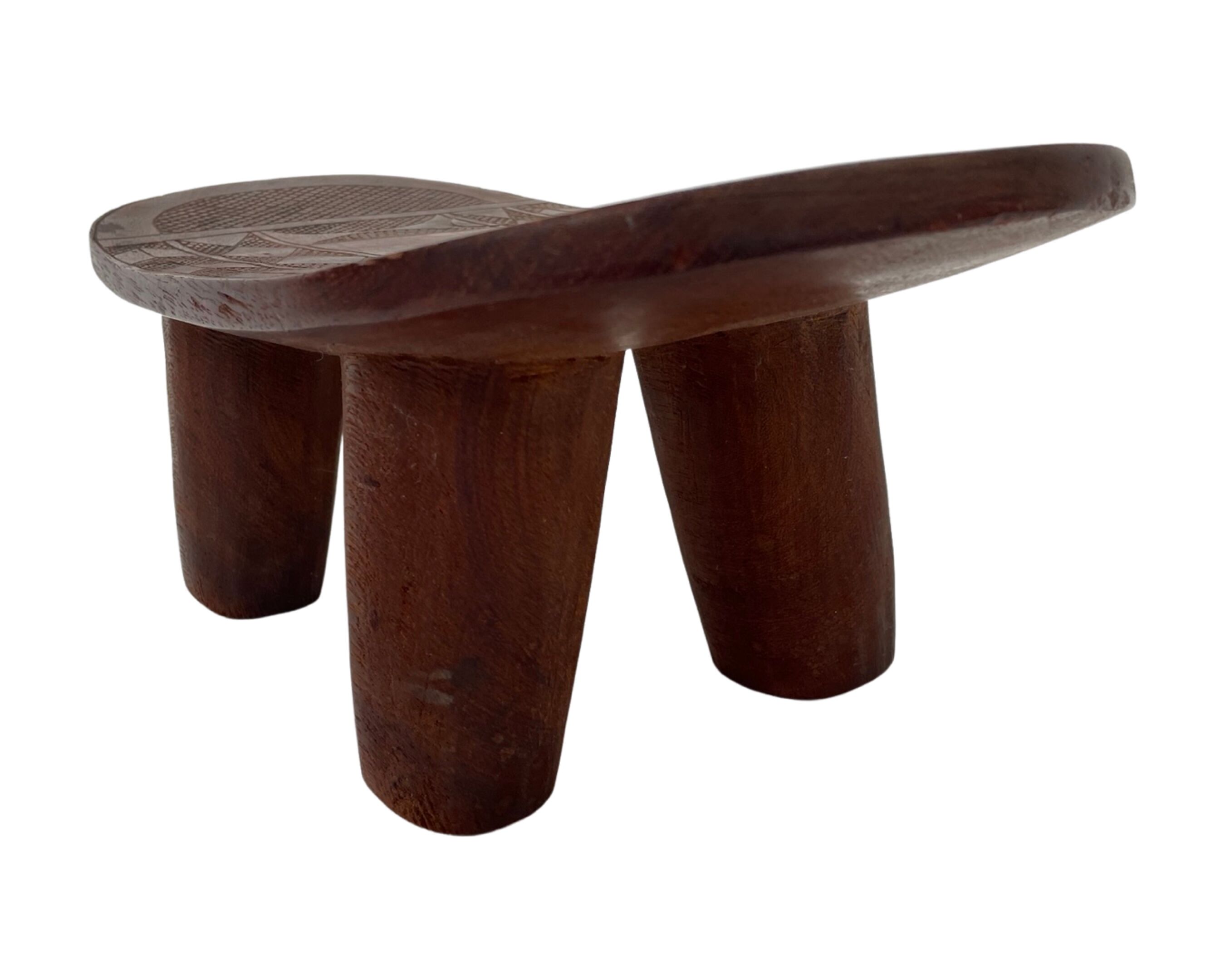 Vintage African hand-carved wooden Senufo stool bench design