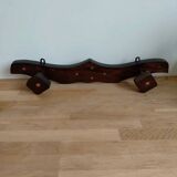 Vintage wooden wall coat rack
