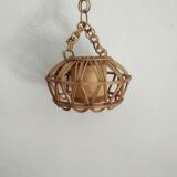 60s rattan pendant light