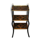 Side table Napoleon III period in blackened wood and marquetry