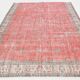 7x9 Turkish Soft Red Bordered Rug, 220x272 Cm