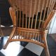 Pair of armchairs in rattan, wicker and woven bamboo, 1970