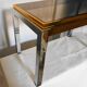 Table basse en métal chromé et laiton,années 70
