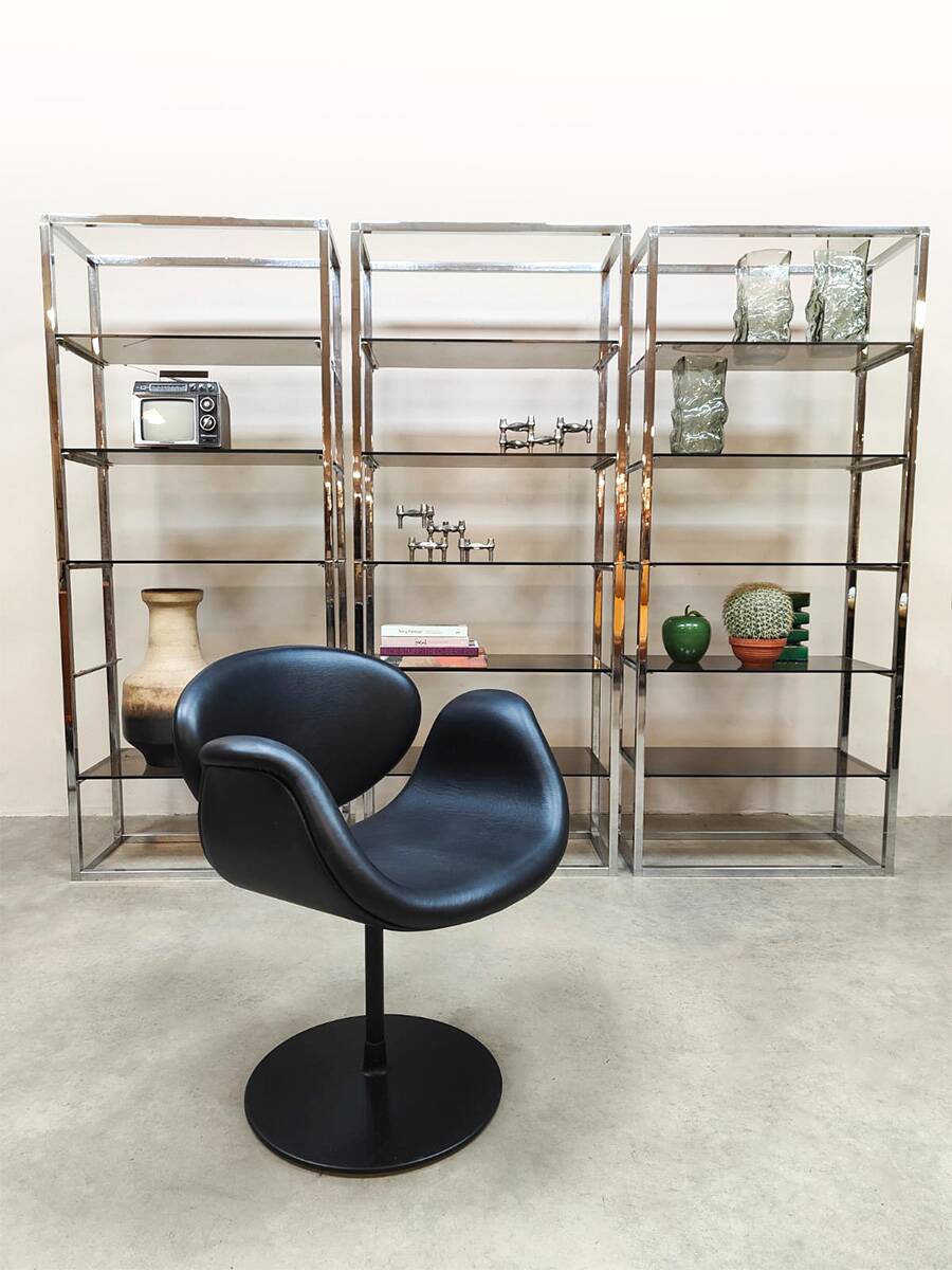 Vintage Dutch design 'Little Tulip' swivel chairs by Pierre Paulin for Artifort