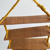 Vintage macrame wall hanging shelves
