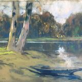Louis Fortuney: The boat, pastel