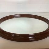 Brown plastic oval mirror made in belgium