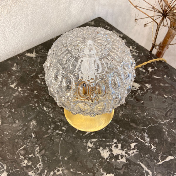 Globe lamp "godrons" in glass