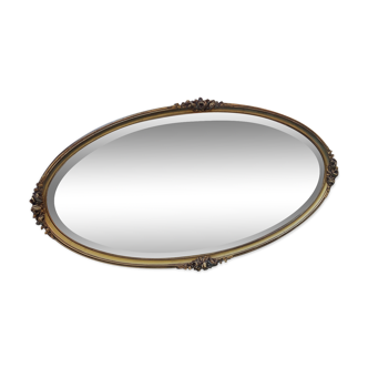 Old large oval mirror floral decoration