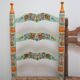 Two chairs patinated polka dots and painted wood folk art seat vintage straw