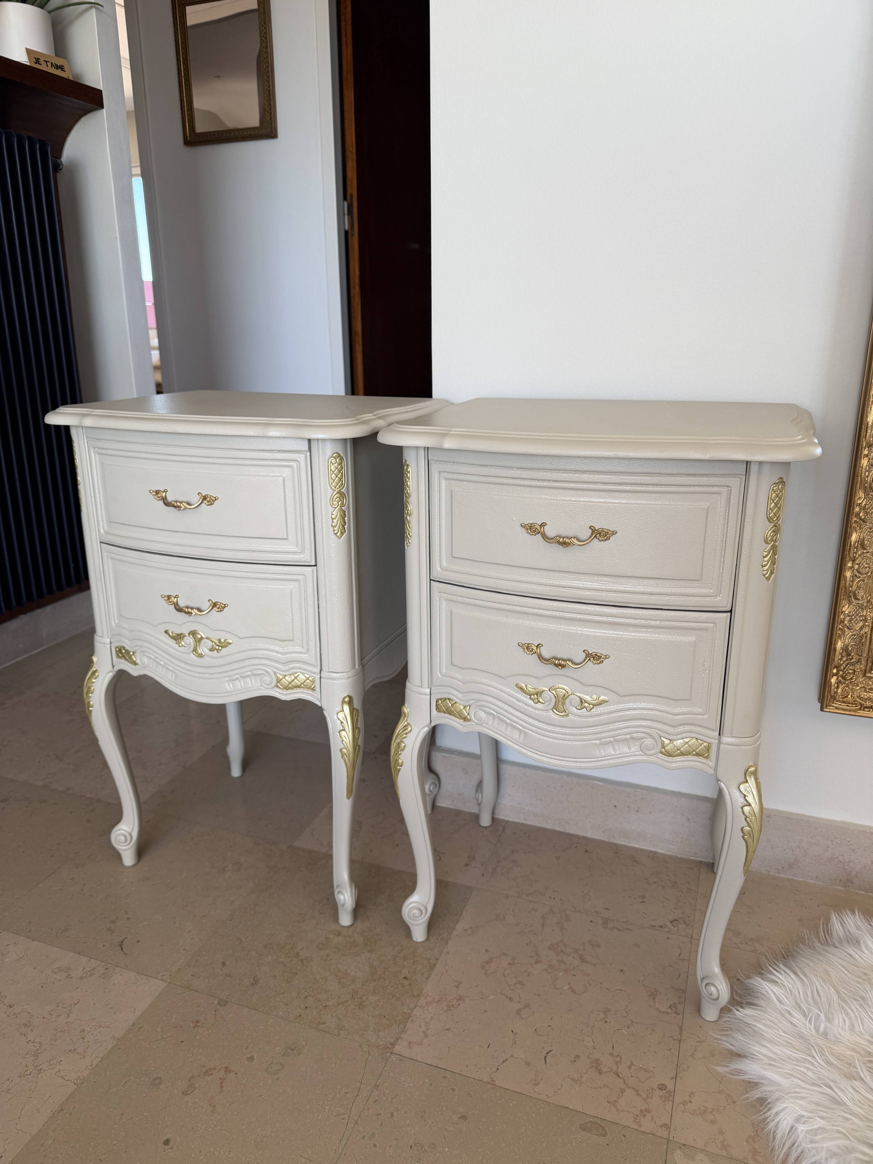 Renovated Louis XV style bedside tables - Elegance & character