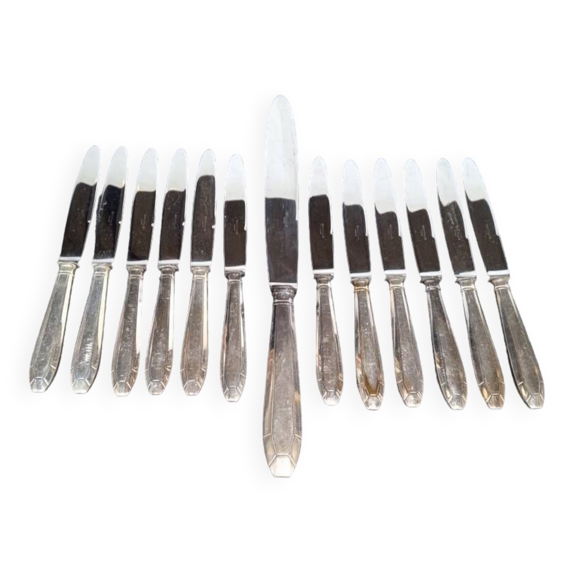 12 + 1 Orbrille knife silver metal art deco period