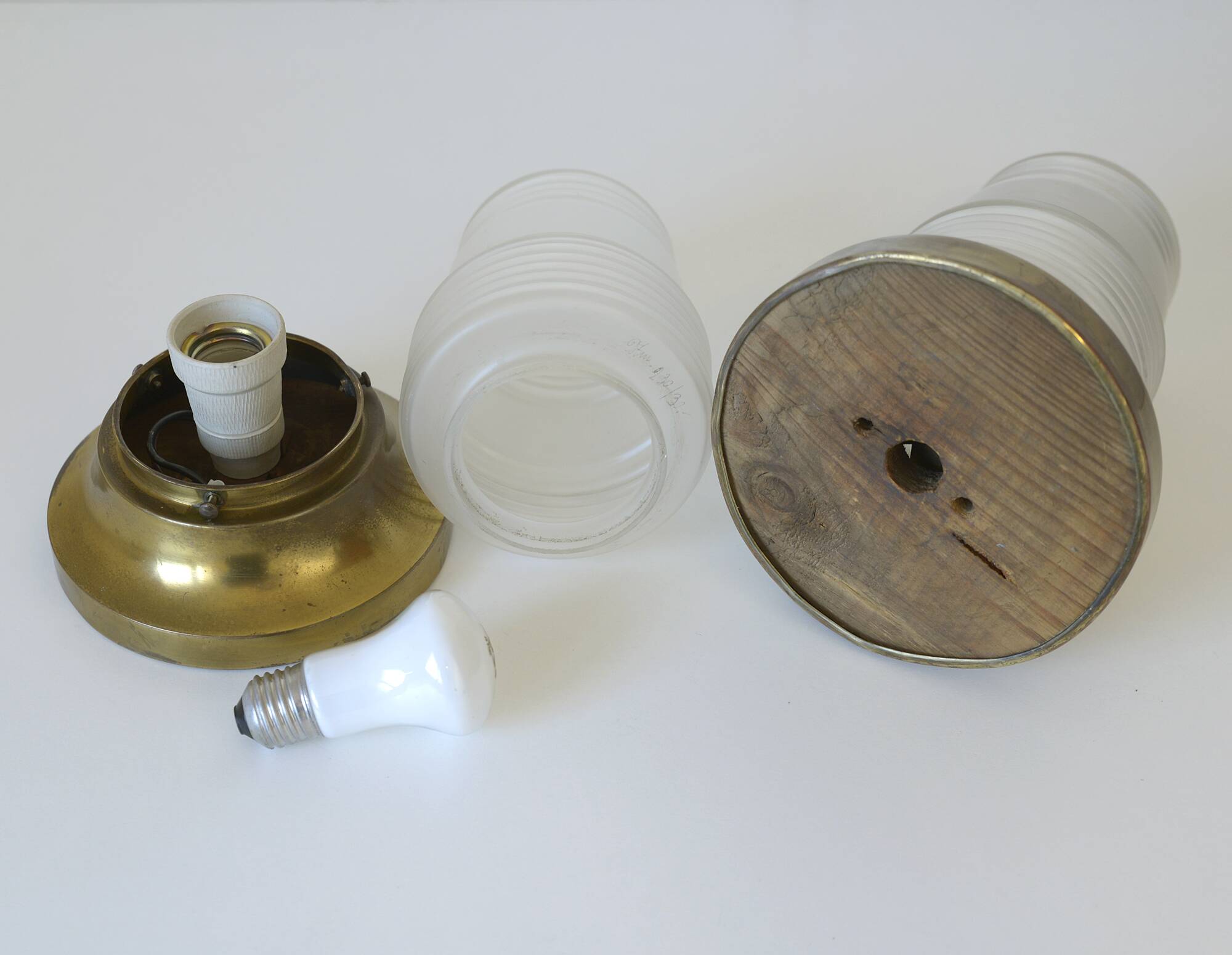 Original Art Deco Brass Sconces Pair of Ceiling Lights Antique  1920 / 1930