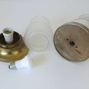 Original Art Deco Brass Sconces Pair of Ceiling Lights Antique  1920 / 1930