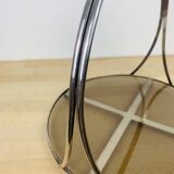 Silver metal and smoked glass tray