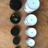 Set series of 5 pots with condiments or spices ceramic decoration dogs