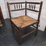 Antique corner fireplace armchair