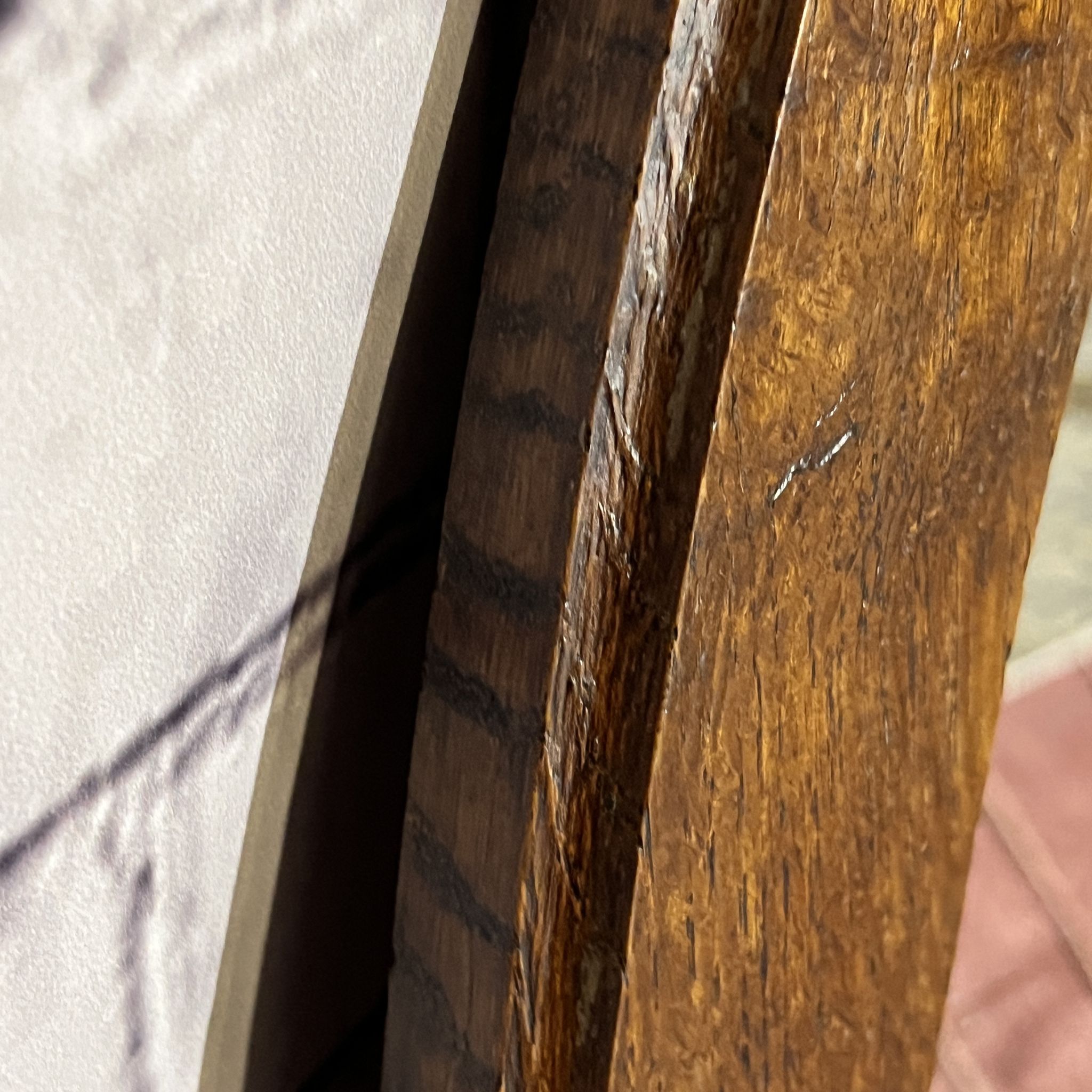 Oval beveled wooden mirror, 93x54 cm