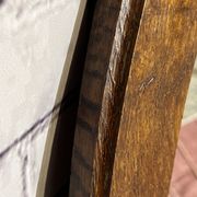 Oval beveled wooden mirror, 93x54 cm