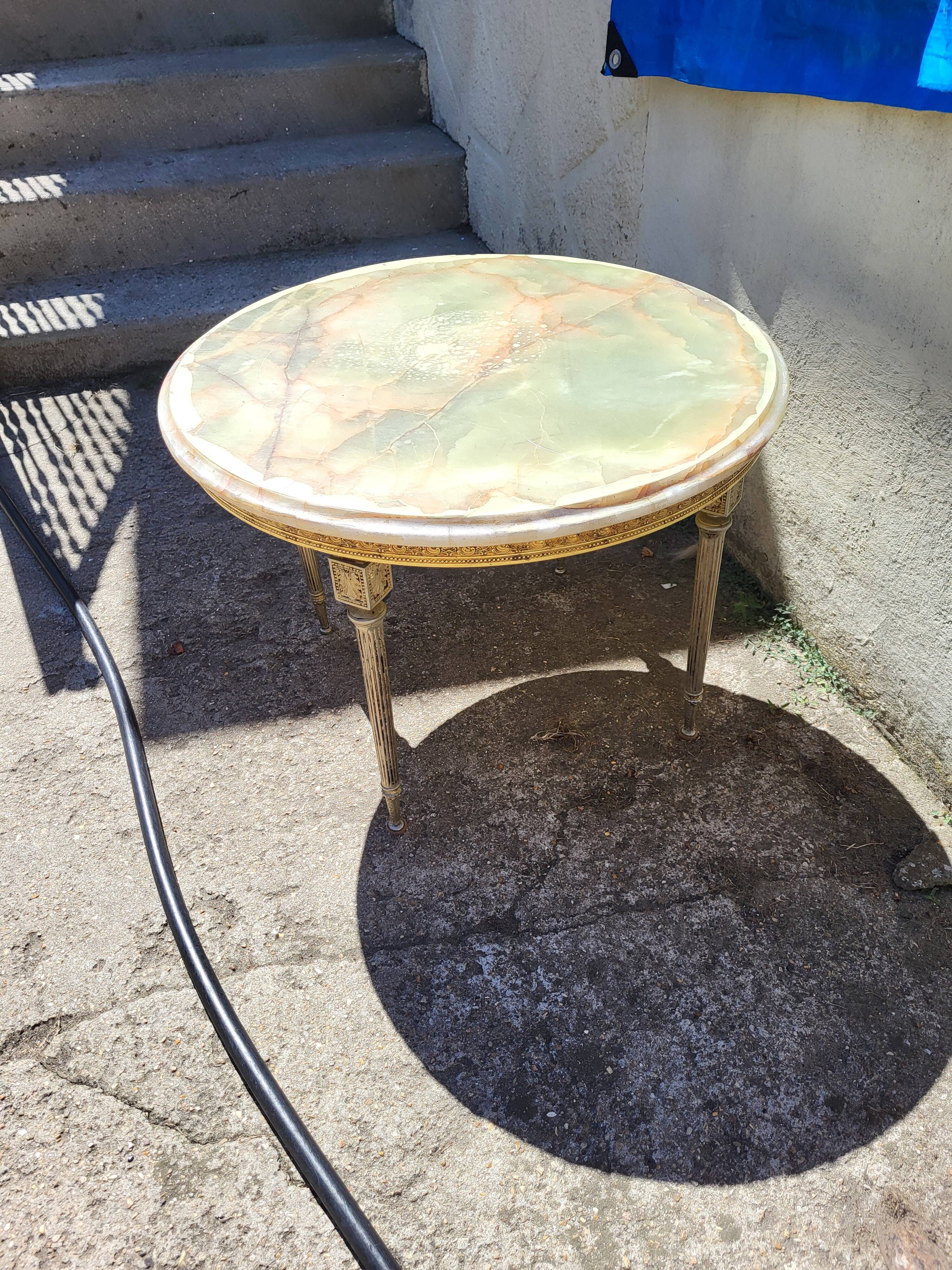 Vintage marble and brass coffee table