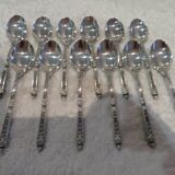 12 silver-plated mocha spoons with goldsmith Manulor Russian handle 10.6cm