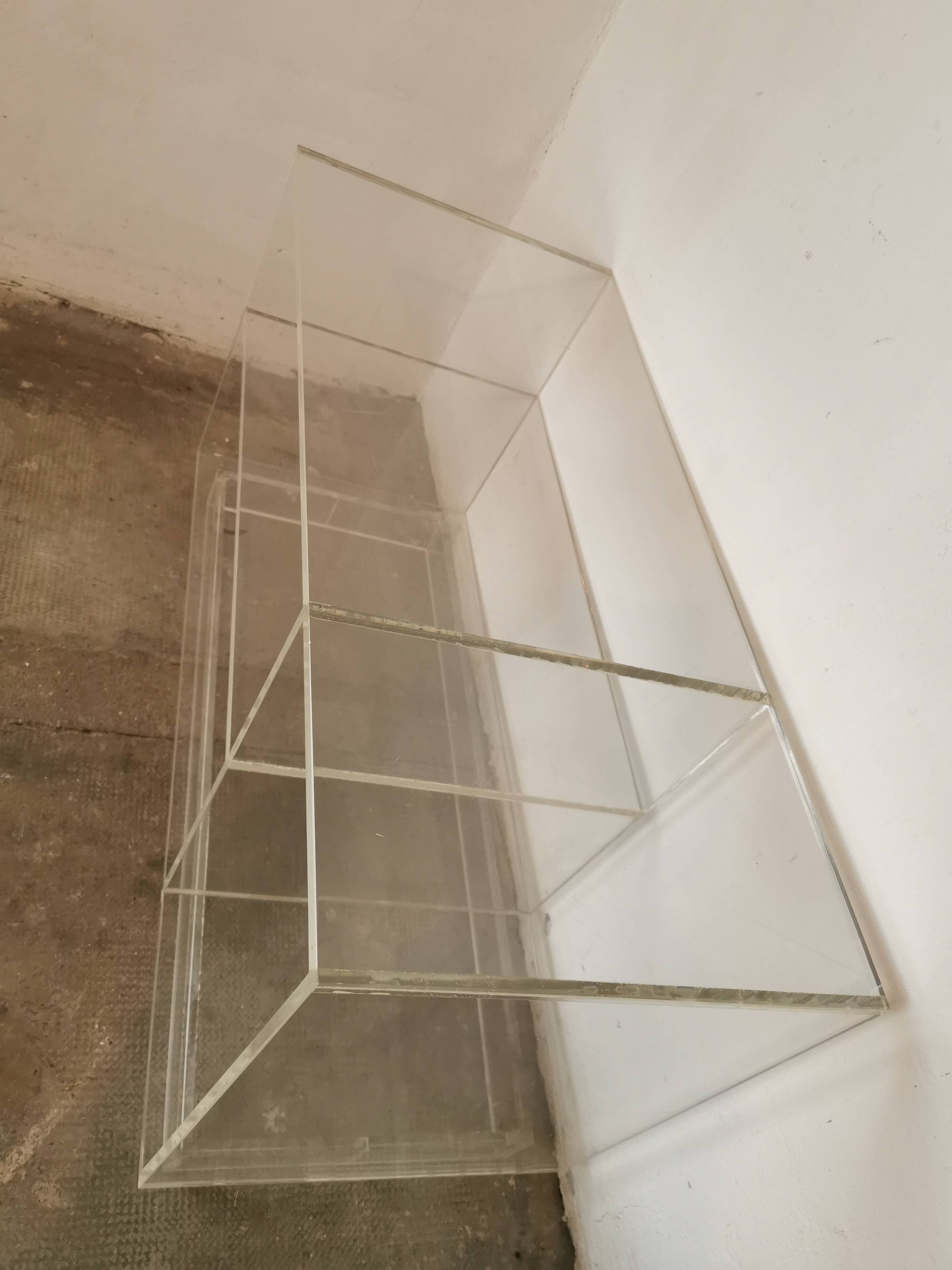 80s plexiglass hi-fi furniture shelf