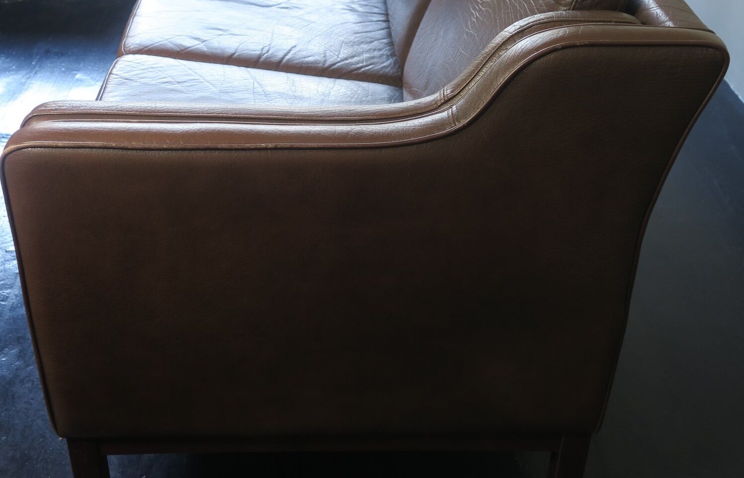 Leather sofa in brown leather from Denmark