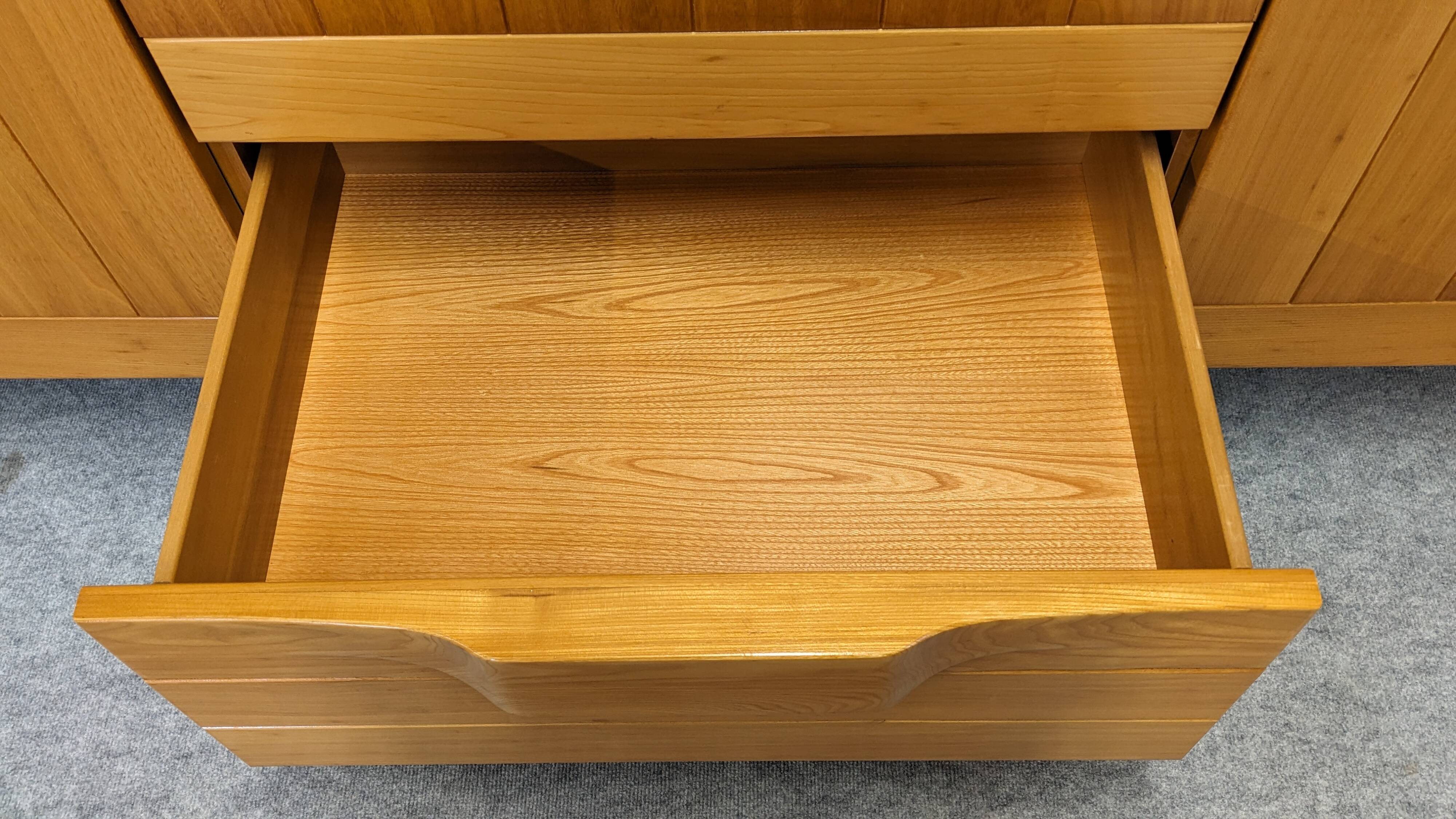 Solid elm sideboard, Maison Regain, France, circa 1970