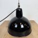 Industrial Black Enamel Factory Lamp with Cast Iron Top, 1950s