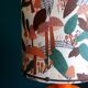 Mushroom lampshade and vintage orange glass lamp foot